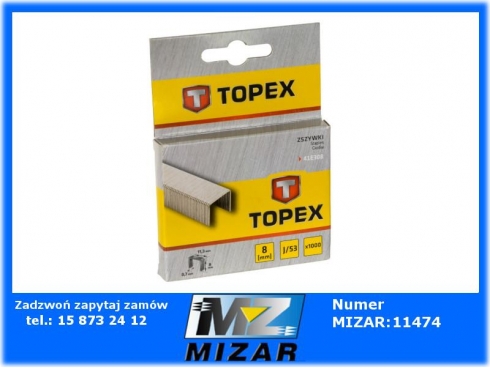 Zszywki typ J 0,7mm - 8mm 1000szt. TOPEX 41E308-63773