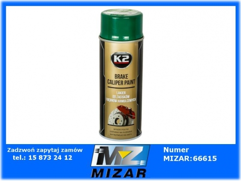 Lakier spray do zacisków hamulcowych zielony 400ml K2 BRAKE CALIPER PAINT-63851