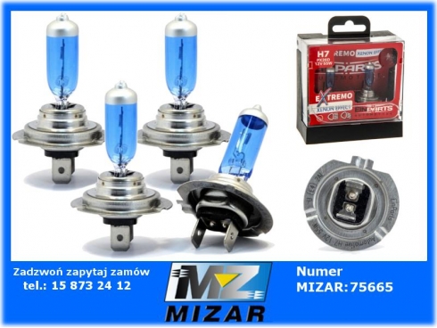 Żarówki H7 55W EXTREMO mocne białe Xenon Effect 4szt. EINPARTS-63861