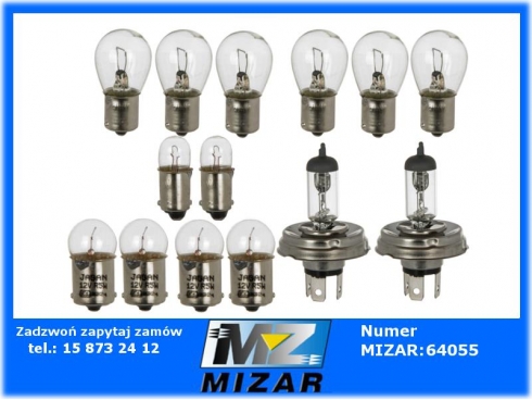 Zestaw żarówek do lamp R2 z żarnikiem H-4 C-385 C-360 3P-63987