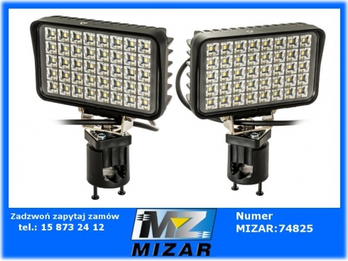 Lampa robocza 40 LED Osram 40W prostokątna uchwyt na rurę prawa lewa 2szt komplet John Deere New Holland Zetor Ursus V