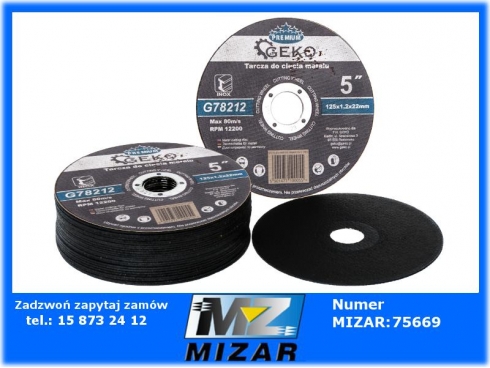 Tarcza do cięcia metalu 125mm gr. 1,2mm INOX korundowa 25szt Geko-64083