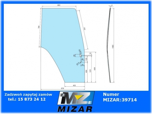 Szyba drzwi lewa z obramowaniem Fiat M 100 115 135 82000396-64058