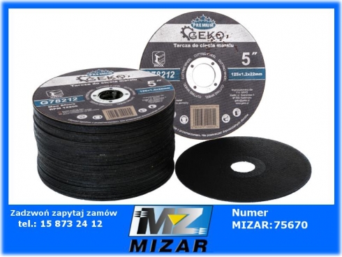 Tarcza do cięcia metalu 125mm gr. 1,2mm INOX korundowa 50szt Geko-64084