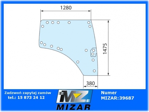 Szyba drzwi prawa Fendt 512 513 514 516 Vario 714 737812030030-64090