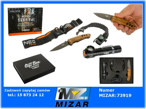 Zestaw Survival latarka Led nóż opaska Neo-64170