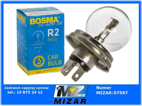 Żarówka reflektora 6V 45W 40W P45T R2 Bosma-64237