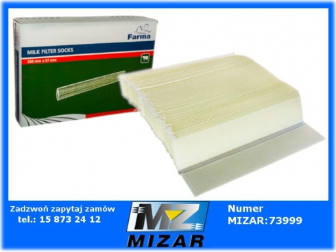 Filtr rurowy do mleka 455x57mm 200 sztuk Farma 601102FA-64281