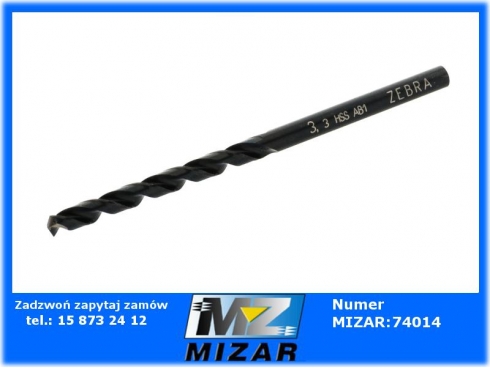 Wiertło 3,3mm HSS Zebra DIN338 Wurth-64319