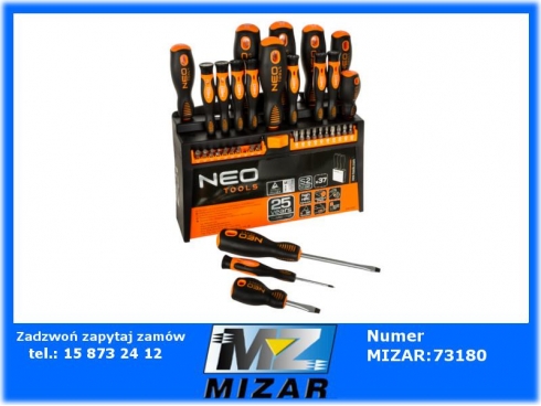 Wkrętaki końcówki wkrętakowe zestaw 37szt. NEO 04-210 Płaskie krzyżowe torx-64393