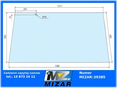 Szyba tylna Fendt Farmer 303 304 305 306 307 178810050410-64590