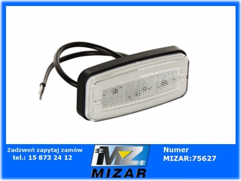 Lampa obrysowa odblaskowa 24 LED NEON biała 12V 24V Horpol-64741