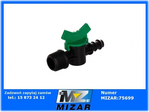 Zawór Bradas Drip System GZ 3/4" wtyk na wąż 16mm-64835