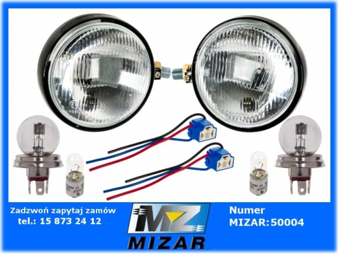 Lampy przednie C-330 C-360 C-385 z żarówkami R2 2szt. metalowe-64905