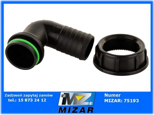 Zestaw Kolano filtra ssawnego opryskiwacza 90° + nakrętka 1 1/2" na wąż 32mm-65210