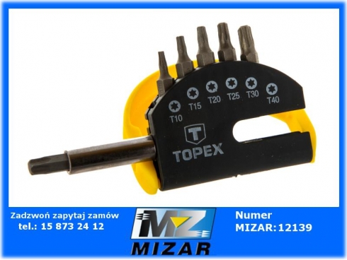 Końcówki torx z uchwytem 6szt. Topex-65385