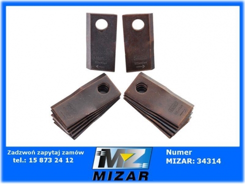 Nóż nożyk 105x49x4mm fi 19 skośny 12szt. kosiarka SAMASZ MINO-000-005 025.05.57.00 025.05.58.00-65446