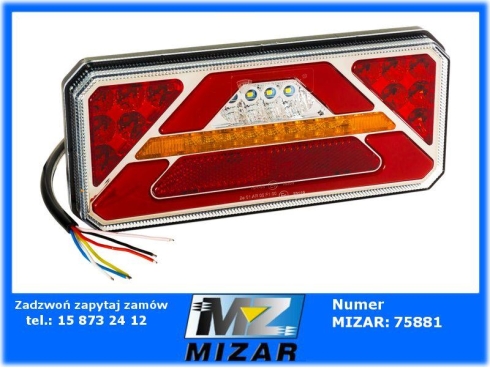 Lampa tylna zespolona 58LED 12V 24V z trókątem prawa-65413