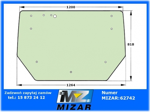 Szyba tylna Zetor Proxima Forterra 53369201 przyciemniana-65439