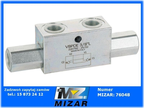 Zawór zwrotny bliźniaczy VBPDE 3/8" 350bar-65774