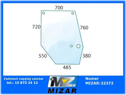 SZYBA DRZWI LEWA GÓRNA LEWA PRZYCIEMNIANA CASE 248724A1 -65778