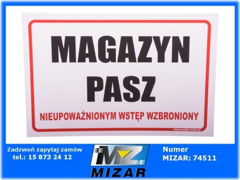 Tablica ostrzegawcza 30x20cm Magazyn Pasz PCV-65914