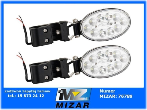 Zestaw lampa roboczych 20 LED 60W 3800Lm 12V 24V z uchwytem bocznym prawa lewa 2szt Case New Holland Zetor Deutz Valtra-