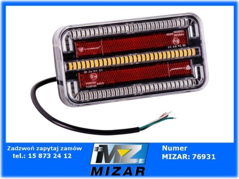 Lampa tylna zespolona lewa dynamiczny kierunkowskaz 3 funcje 12V 24V-67390