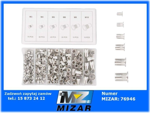 Zestaw nitonakrętek M3-M10 235szt. Vorfal-67371