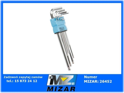 KLUCZE IMBUSOWE CALOWE DŁUGIE 1/16-3/8" 9szt.-67580