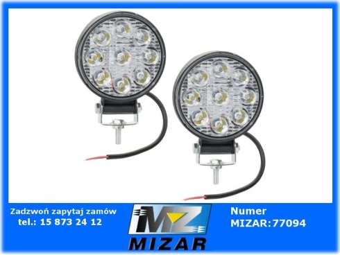 Lampa robocza okrągła 27LED 12V 24V mini 2 szt.-67657