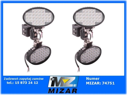 Lampa robocza 128 LED Osram 128W rozproszona z uchwytem bocznym prawa lewa 2szt Case New Holland Zetor Deutz Valtra-6765