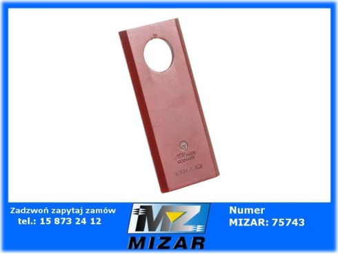 Nóż kosiarki rotacyjnej AGV 94x40x3mm fi 19 11079 9781864-67863