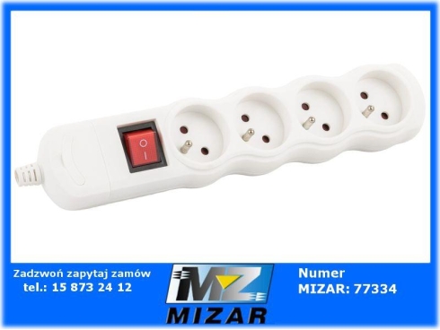 Gniazdo przedłużacza 4xG+Z z wyłącznikiem 230V 3500W-67890