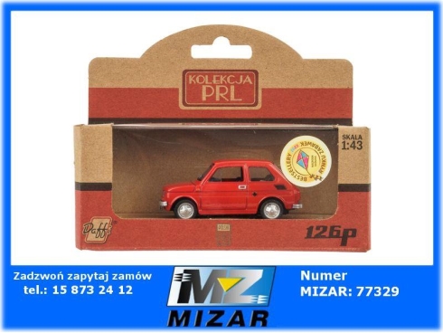 Fiat 126p czerwony 1:43 Kolekcja PRL-67958