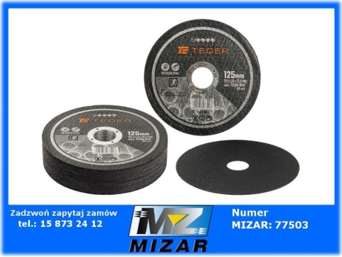 Tarcza do cięcia metalu 125x1mm Teger 20szt.-67978