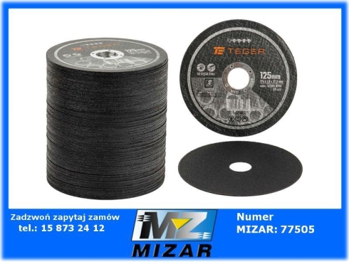 Tarcza do cięcia metalu 125x1mm Teger 100szt.-67980