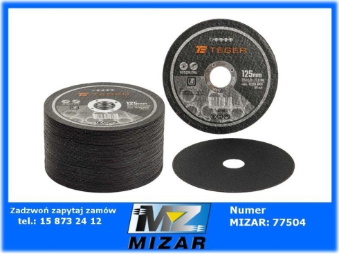 Tarcza do cięcia metalu 125x1mm Teger 50szt.-67979