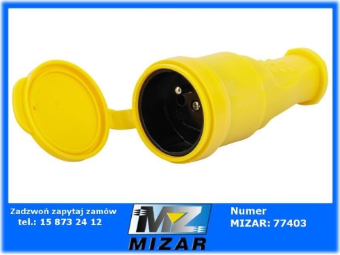 Gniazdo gumowe 230V 16A IP44 żółte-67970