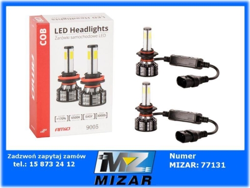 Żarówka LED HB3 4xCOB 38W 12V 24V 6500K AMiO 2szt.-68134