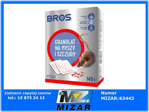 Trutka na myszy i szczury 140g granulki Bros-68175