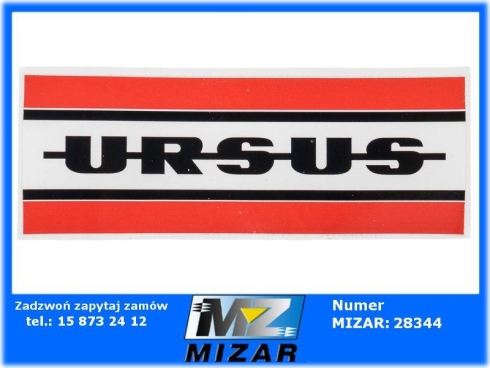 ZNAK NAKLEJKA URSUS CZERWONY PRZÓD 165x60mm-68100