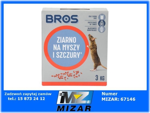 Trutka na myszy i szczury 3kg ziarno Bros-68115