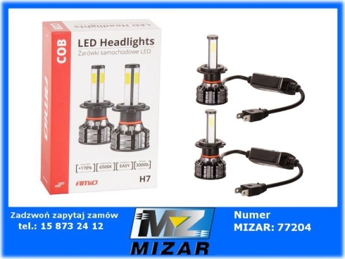 Żarówka LED H7 4xCOB 38W 12V 24V 6500K AMIO 2szt.-68137