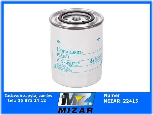 Filtr oleju Donaldson P553411 odpowiednik Case New Holland Same 1909102 47128196 1931165 86546609 04115560 4115560 24419