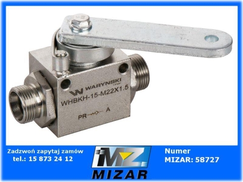 Zawór odcinająco-zwrotny przyczepy GZ M22x1,5 15L 2/2 350Bar Waryński-68485