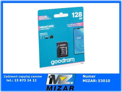 Karta pamięci micro SD 128GB Class 10 UHS-I Goodram z adapterem-68480