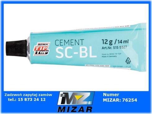 Klej do wulkanizacji opon 12g / 14ml SPECJAL CEMENT BL TIPTOP-68511