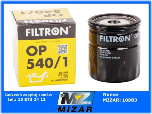 Filtr oleju Filtron OP540/1 Polonez 1.9D Citroen-68709