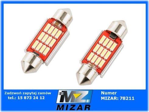 Żarówka C5W 36mm Led białe światło 12V 12SMD 2szt.-69250